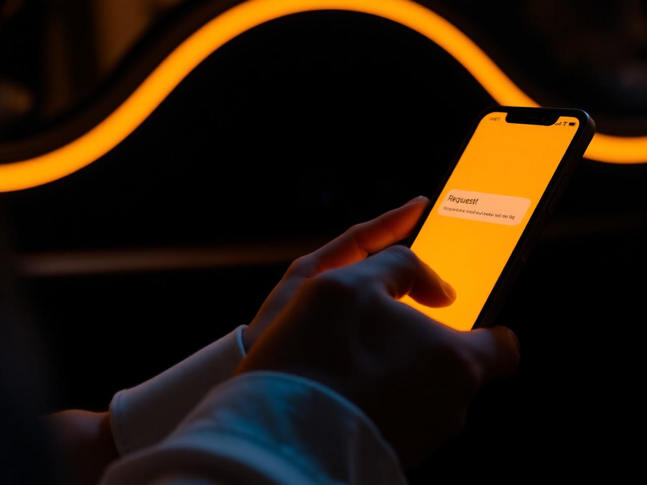 Iemand stelt een aanvraag op via een smartphone