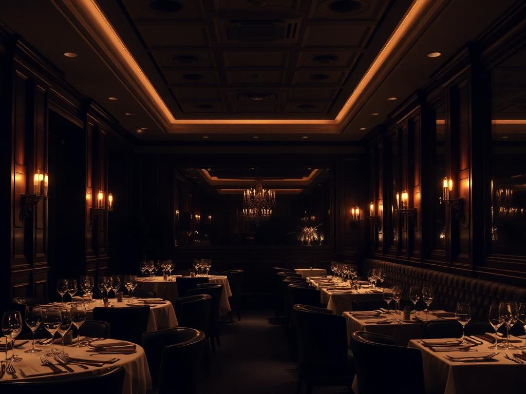 Elegant fine dining restaurant interieur bij kaarslicht